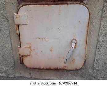 Old Rusty Door To Old Coal Cellar 