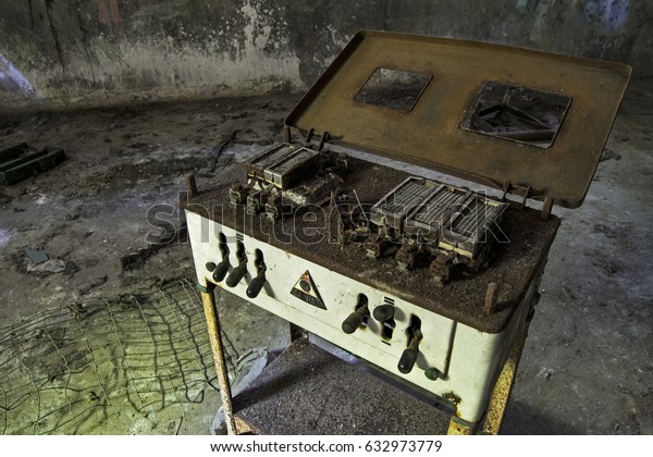 Old Rusty Electroshock Machinery Standing Corner Stock Photo Edit