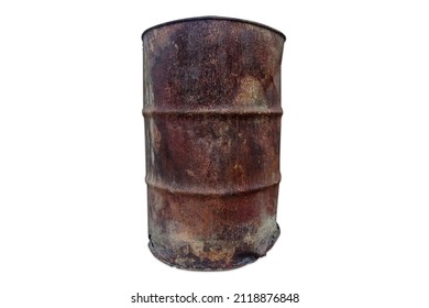 Old And Rusty Gallon Bucket On White Background.