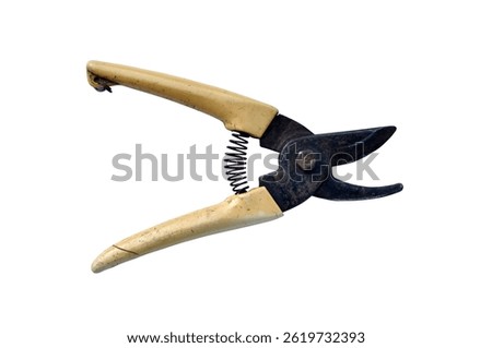 Old Rusty Garden Pruning Shears Isolated Tranaparent Background