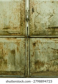 Old rusty iron gate texture background.