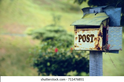 Old Rusty Letter Box / Post