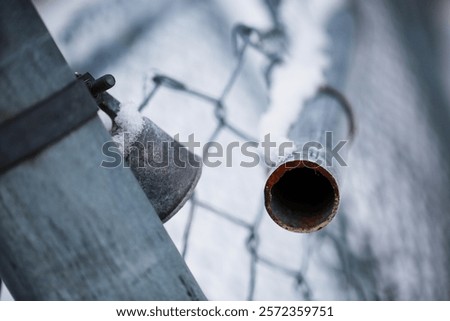 Similar – Image, Stock Photo Snow-covered wire mesh fence