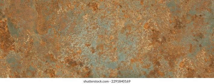 Old rusty metal texture. Grunge background industrial wallpaper. Horizontal banner