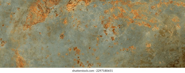 Old rusty metal texture. Grunge background industrial wallpaper. . Horizontal banner