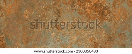 Old rusty metal texture. Grunge background industrial wallpaper. Horizontal banner