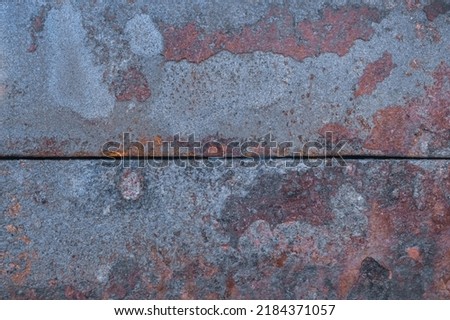 Old Rusty Obsolete Metal Texture Cut Steel Line Strip Sawn Background.