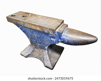 Old rusty rugged anvil foundry isolated on white background. - Powered by Shutterstock