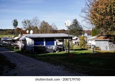 An Old Rusty Satellite Dish From A Trailer Park.