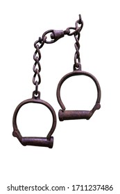 Old Rusty Shackles. Used During 18th Century Atlantic Slave Trade