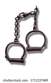 Old Rusty Shackles. Used During 18th Century Atlantic Slave Trade