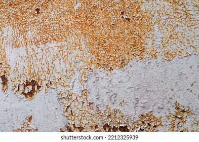 Old rusty sheet of iron. Close-up. Background. Texture. An old ferrous sheet is covered by disseminations of blight. - Shutterstock ID 2212325939