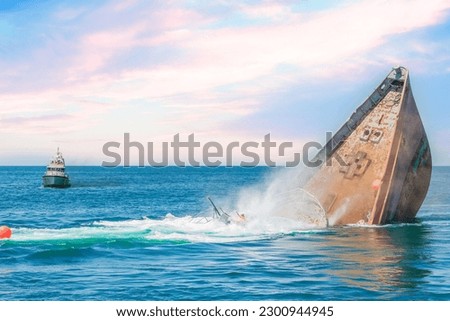 An old rusty ship sinking in Delaware Bay during the daytime