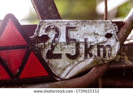 old rusty Speed Limit 25 km Sign