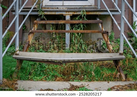 Similar – Image, Stock Photo Old rusty stairs on industrial building