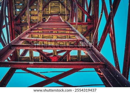 Similar – Image, Stock Photo Old rusty stairs on industrial building