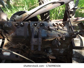 The Old Rusty Tractor Engine