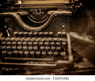 Old rusty typewriter