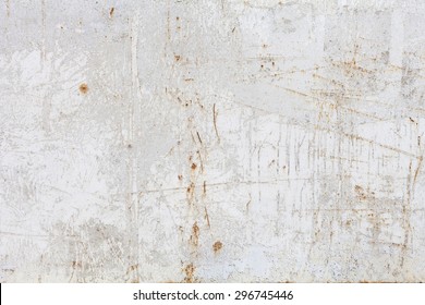 Old Rusty White Metal Background.