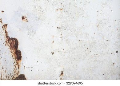 Old Rusty White Metal Background.