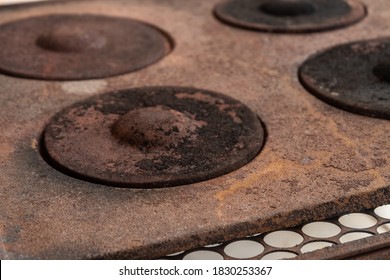 An Old And Rusty Wood Burning Stove