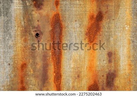 Old rusty zinc wall. Metal rust. Corrosive rust on scrap metal. Can be used as an illustration for presentations.