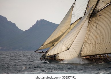 Old Sail Boat On The Sea