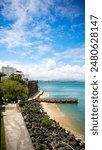 In the Old San Juan area, the view of the side of La Fortaleza.