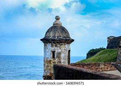 old San Juan in Puerto Rico with view from El Morro, old fort
