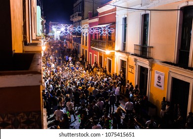 Old San Juan, Puerto Rico/USA - January 20th 2016: Festival Of San Sebastian. Taken On Calle San Sebastian