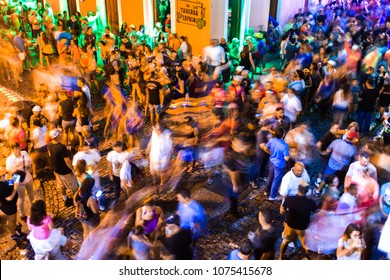 Old San Juan, Puerto Rico/USA - January 20th 2016: Festival Of San Sebastian. Taken On Calle San Sebastian