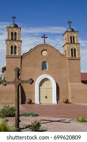 The Old San Miguel Mission In Socorro, New Mexico Was Originally Built In 1626.  In The Pueblo Revolt Of 1680 The Church Was Sacked, But The Exterior Walls And Vigas Supporting The Roof Still Stood.