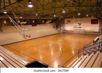 Old school basketball court gymnasium