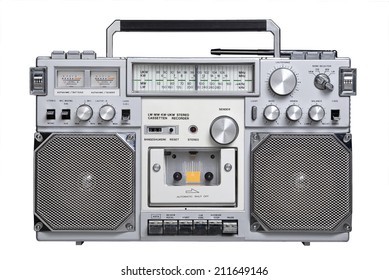 Old School Boom Box Isolated On White Background