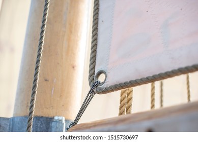 Old Schooner Sailing Mast And Sails