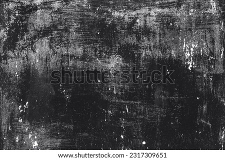 Old scratched grunge black painted metal surface dark worn weathered messy texture background.