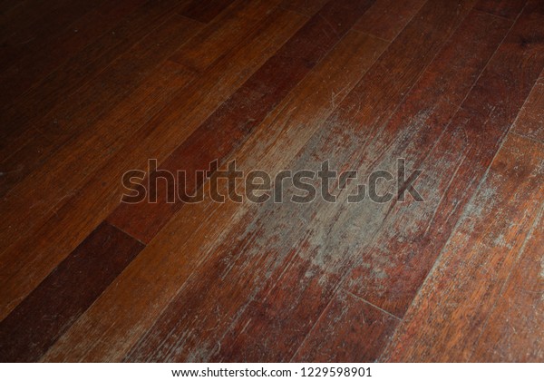 Old Scratched Hardwood Flooring Need Maintenance Stock Photo Edit