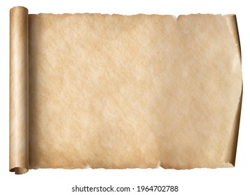 Old Paper Scroll Parchment Isolated Horizontally Stock Illustration ...