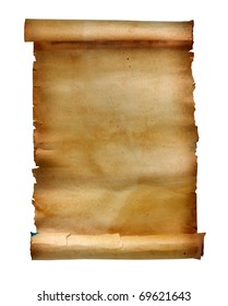 Old Scroll Paper Isolated On White Background