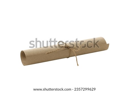 Old scroll of paper, isolated on white background