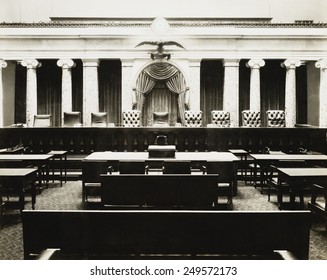 Old Senate Chamber Was Used By The Supreme Court From 1860 Until 1935, As Photographed In 1935.