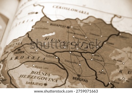 Old Sepia-Toned Map of Central and Eastern Europe