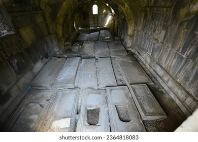 Old sepulcher in cemetery․ Armenia, Sanahin. - Shutterstock ID 2364818083