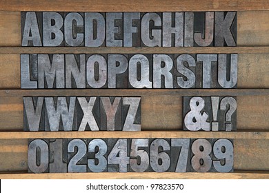 A old set of wooden printers type