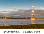 The old Severn Crossing (welsh Pont Hafren) bridge that crosses from England to Wales across the rivers Severn and Wye. Morning light.