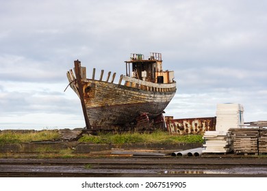 Old Ship Abandoned In Reykjavik Harbor