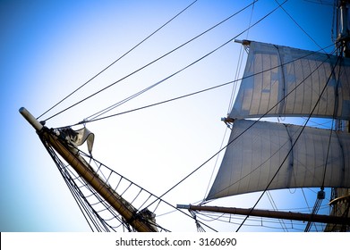 Old Ship Bow And Sail