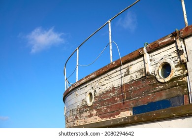 Old Ship Hull And Deck Rail      
