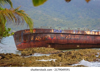 Old Ship Wreck Abandoned In Sea