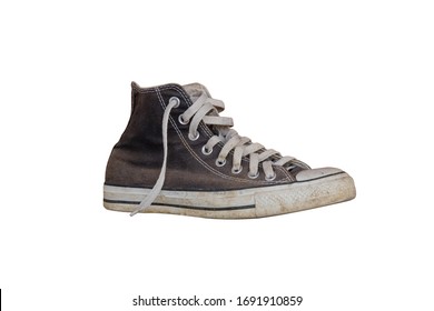 Old Shoes In Isolated With Clipping Path